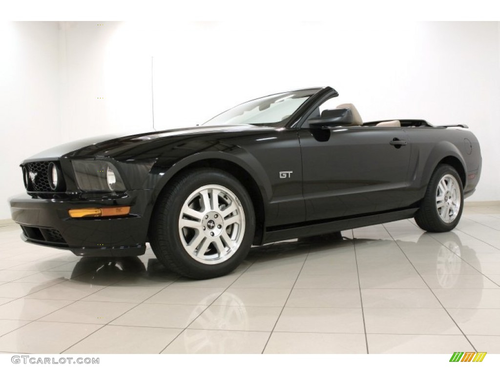 2007 Mustang GT Premium Convertible - Black / Medium Parchment photo #6
