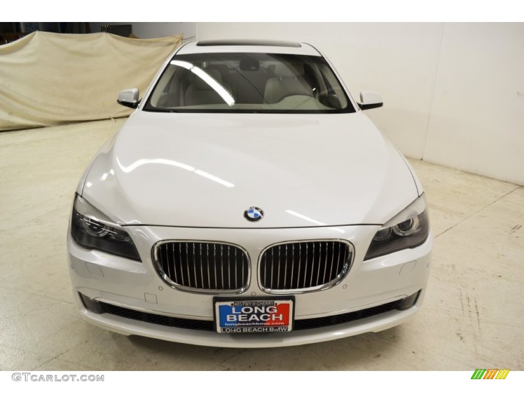 2009 7 Series 750Li Sedan - Mineral White Metallic / Oyster Nappa Leather photo #4