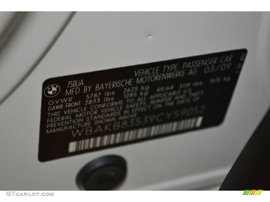 2009 7 Series 750Li Sedan - Mineral White Metallic / Oyster Nappa Leather photo #10