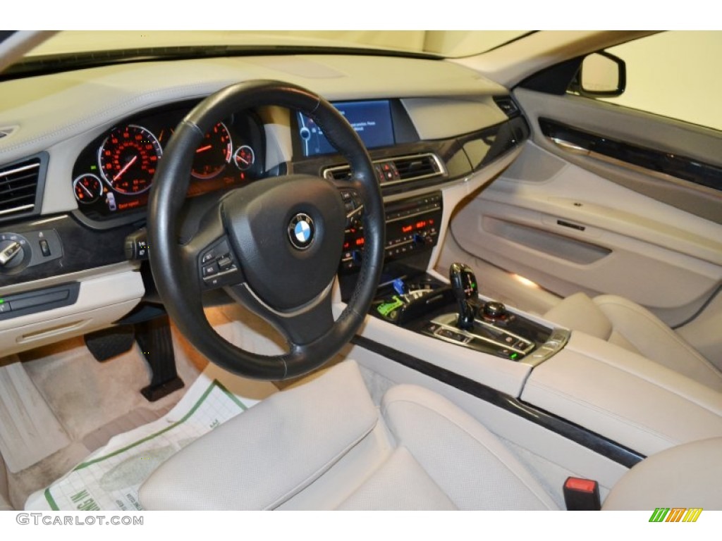 2009 7 Series 750Li Sedan - Mineral White Metallic / Oyster Nappa Leather photo #11