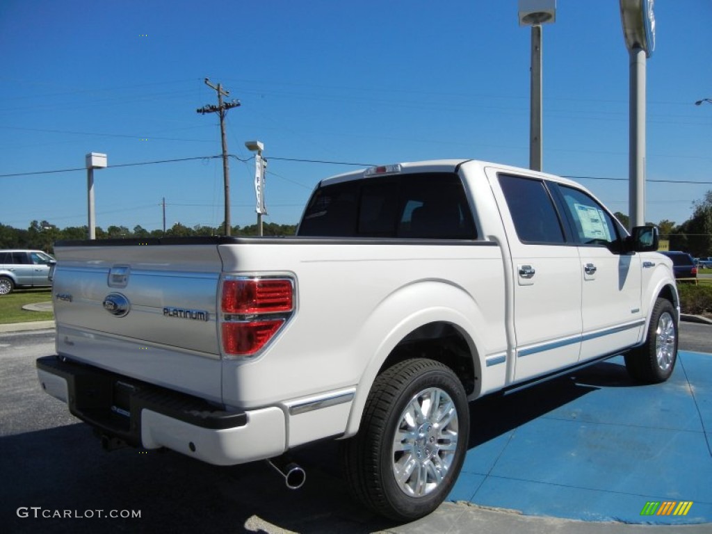 2013 F150 Platinum SuperCrew - White Platinum Metallic Tri-Coat / Platinum Unique Pecan Leather photo #3