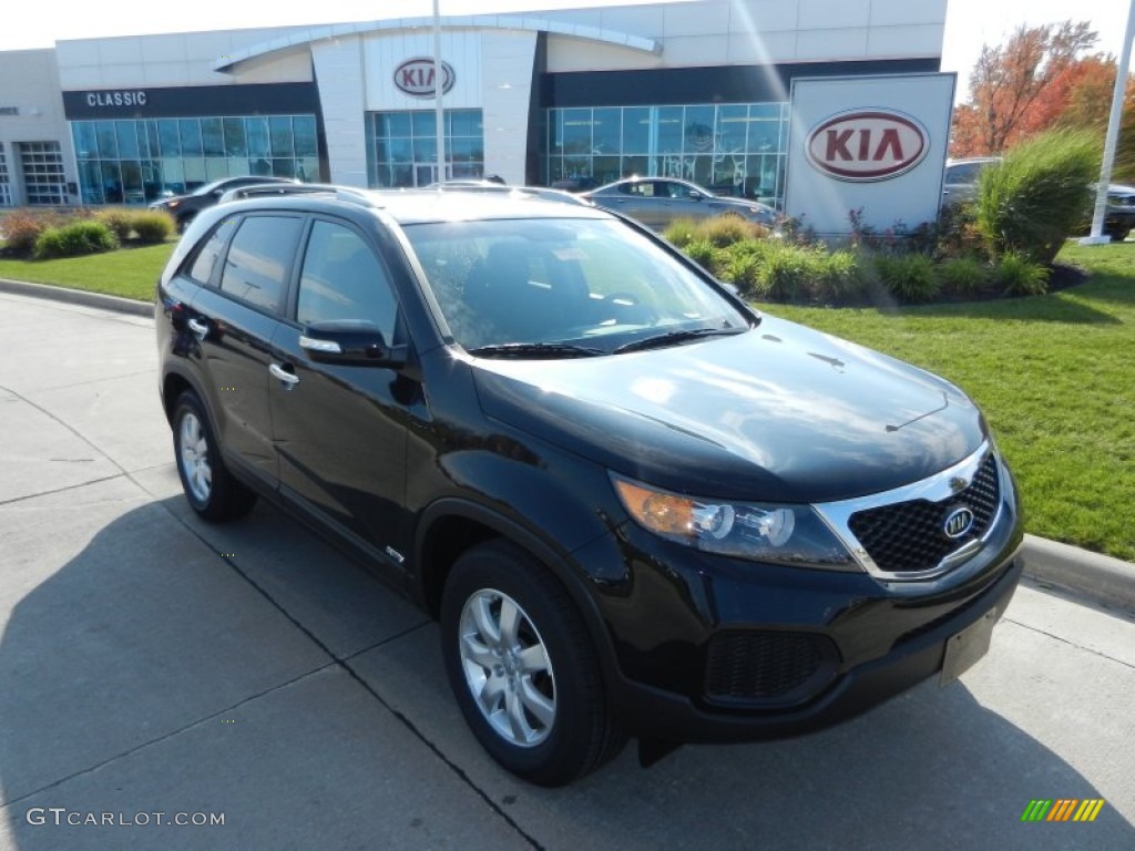 2013 Sorento LX V6 AWD - Ebony Black / Black photo #1