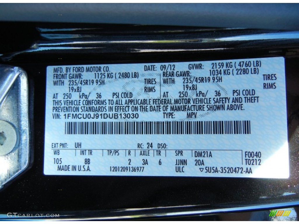 Ford Black Paint Code