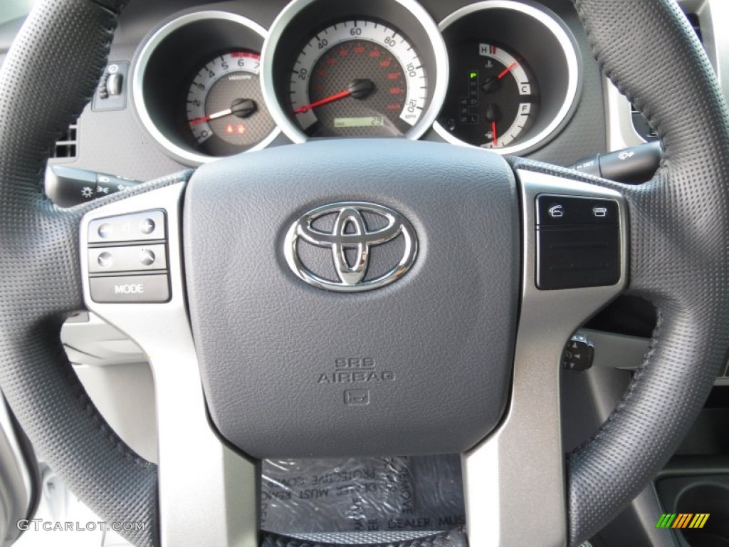 2013 Toyota Tacoma V6 TRD Sport Prerunner Double Cab Graphite Steering Wheel Photo #72351279