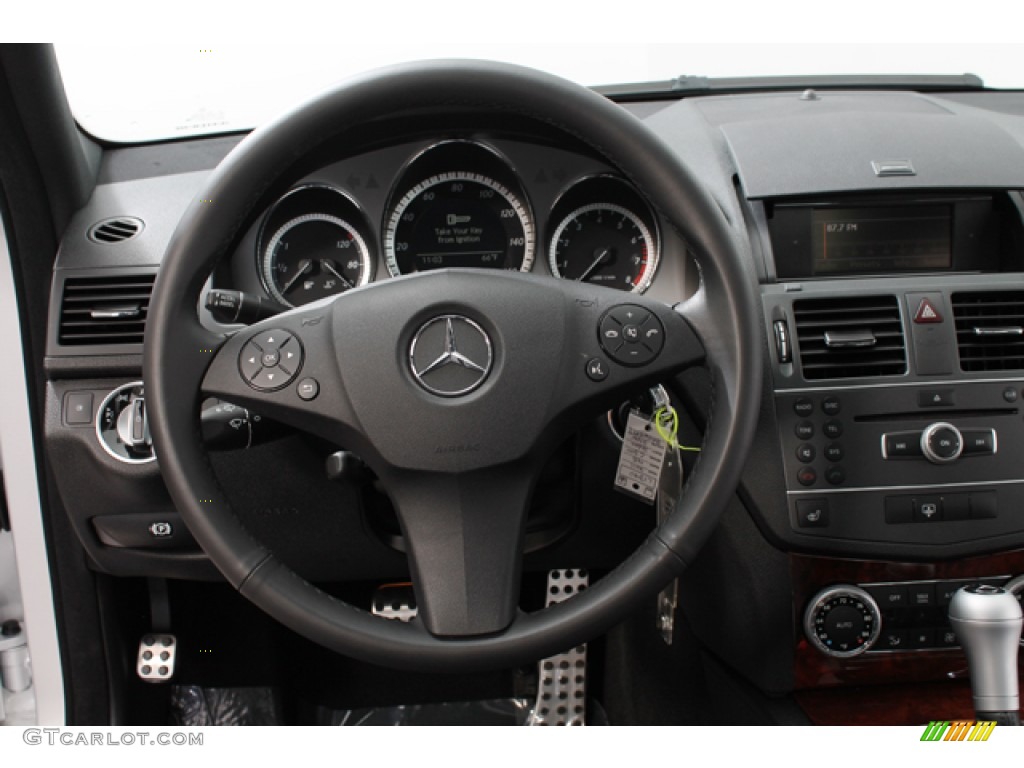 2011 Mercedes-Benz C 300 Sport 4Matic Black Steering Wheel Photo #72351531