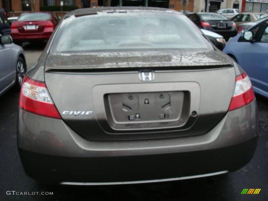 2007 Civic LX Coupe - Galaxy Gray Metallic / Gray photo #3