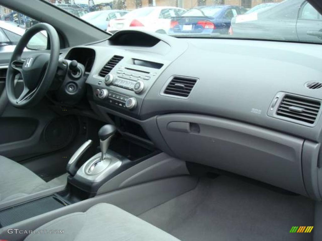 2007 Civic LX Coupe - Galaxy Gray Metallic / Gray photo #7