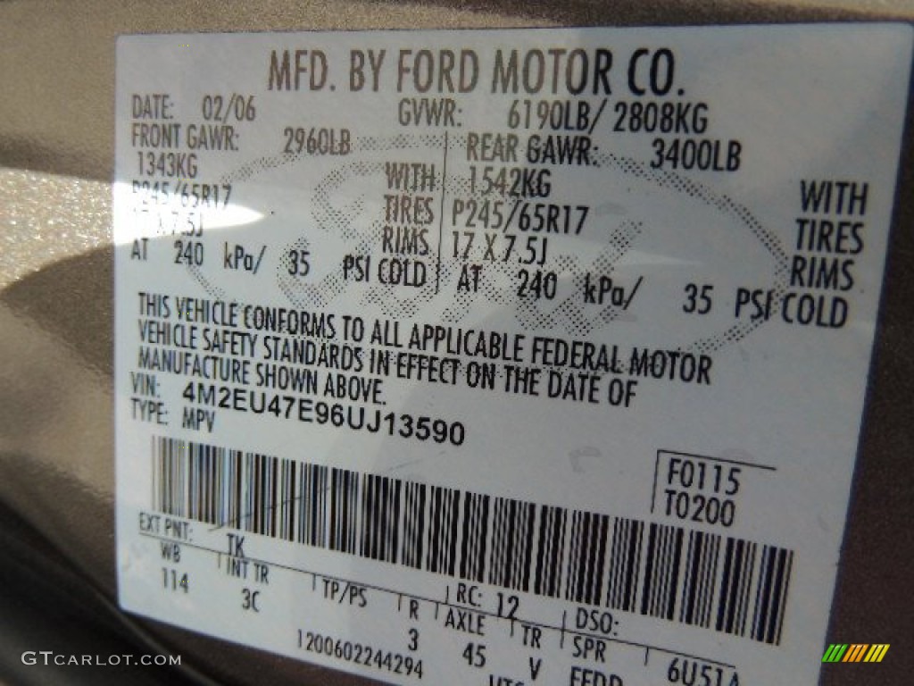 2006 Mountaineer Luxury AWD - Mineral Grey Metallic / Camel photo #21