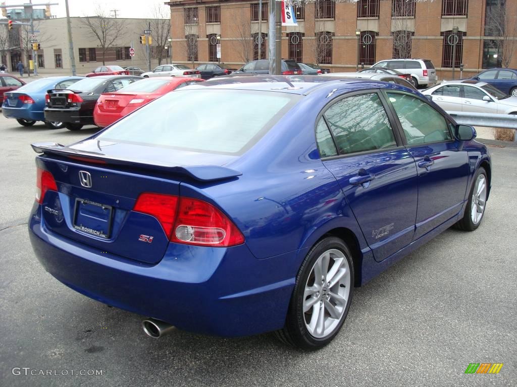 2007 Civic Si Sedan - Fiji Blue Metallic / Black photo #2
