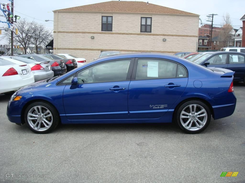 2007 Civic Si Sedan - Fiji Blue Metallic / Black photo #5