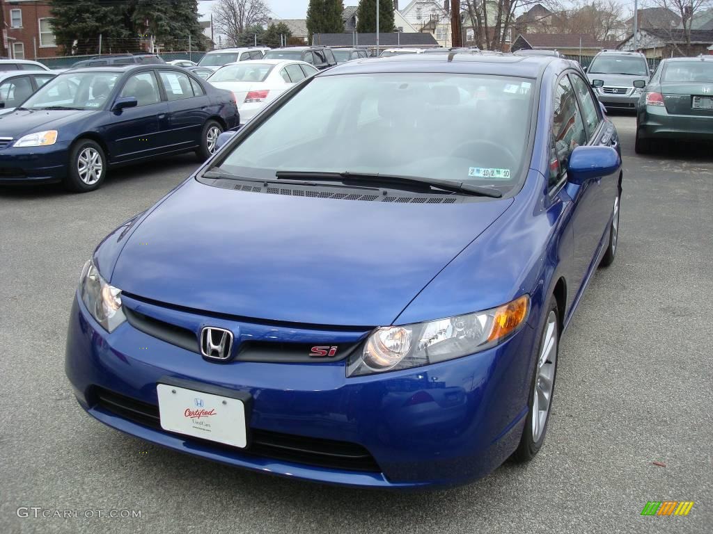 2007 Civic Si Sedan - Fiji Blue Metallic / Black photo #6