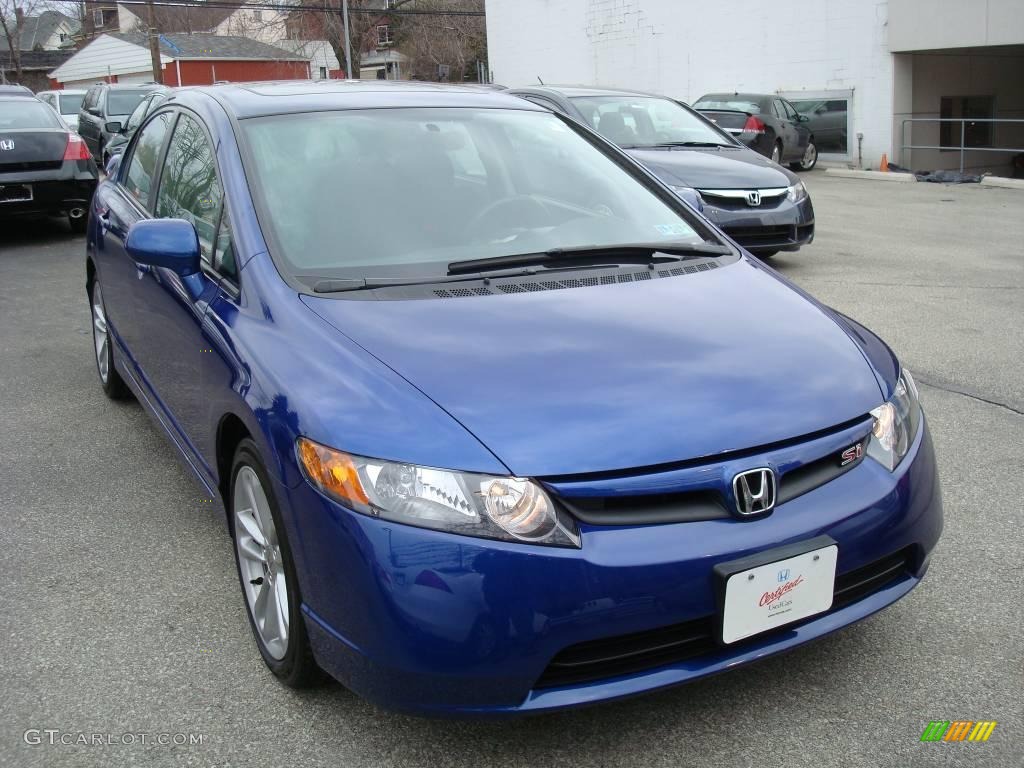 2007 Civic Si Sedan - Fiji Blue Metallic / Black photo #8
