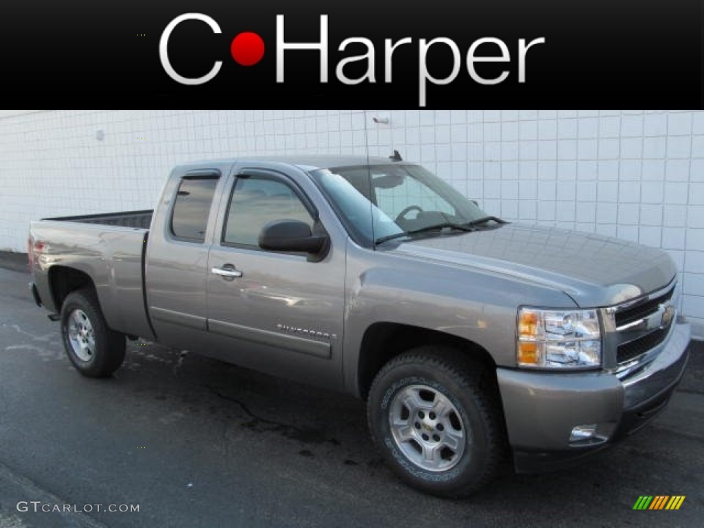 2008 Silverado 1500 Z71 Extended Cab 4x4 - Graystone Metallic / Ebony photo #1