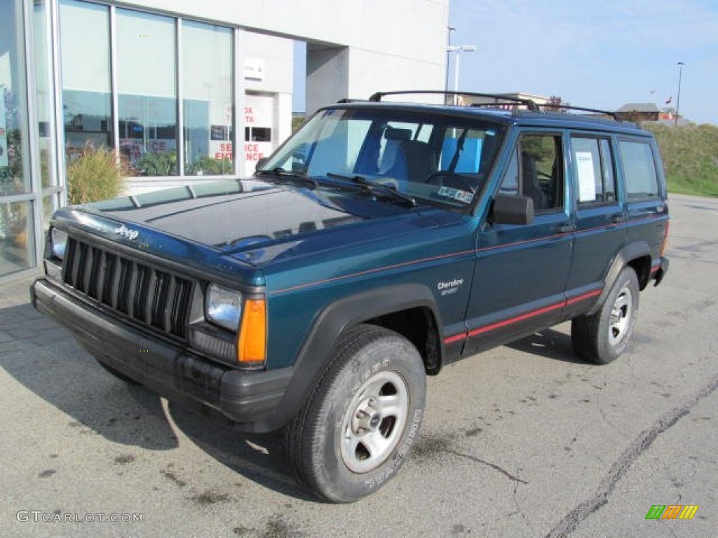 1996 Cherokee Sport 4WD - Emerald Green Pearl / Gray photo #2