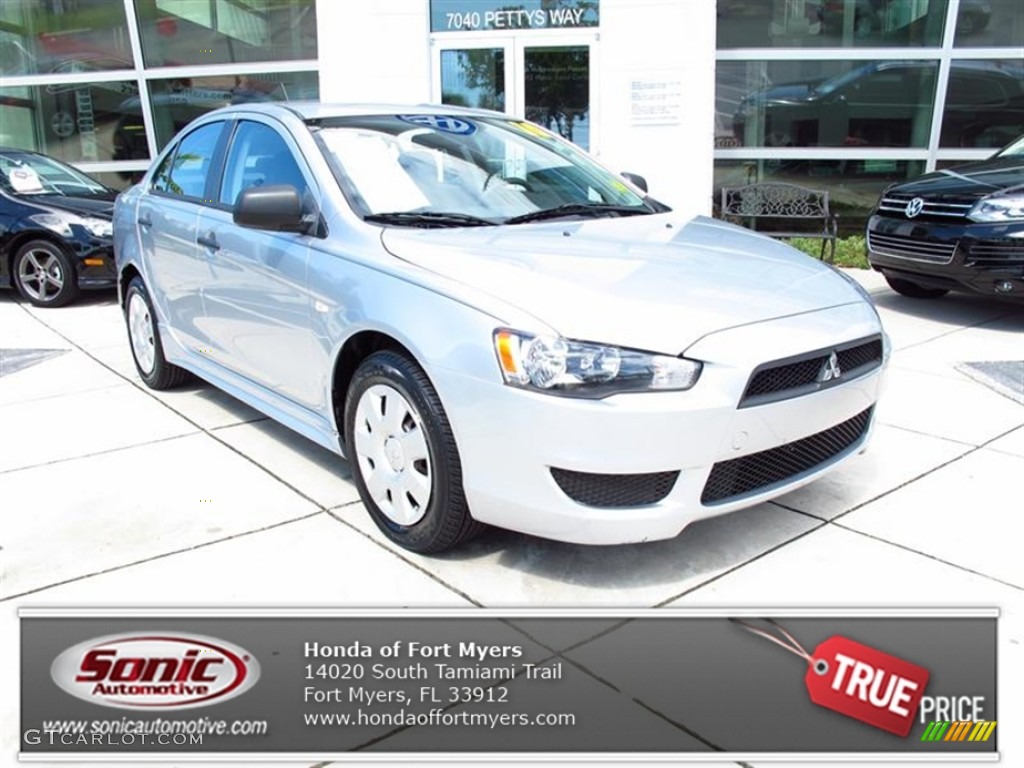 2010 Lancer DE - Apex Silver Metallic / Black photo #1