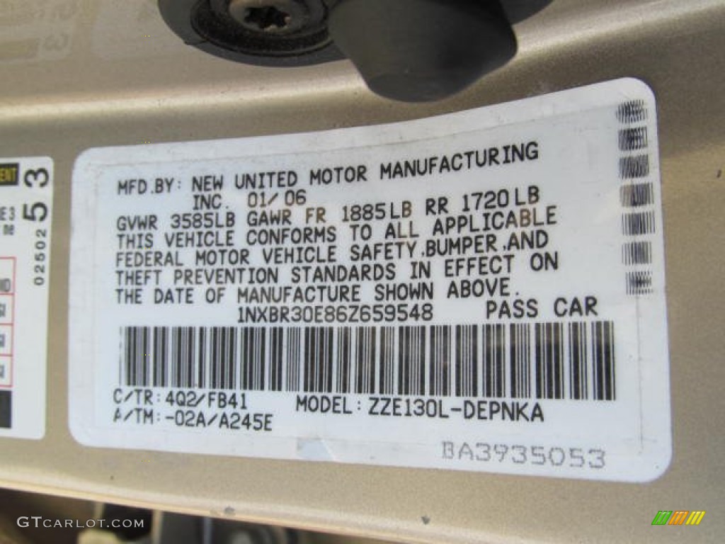 2006 Corolla LE - Desert Sand Mica / Beige photo #19