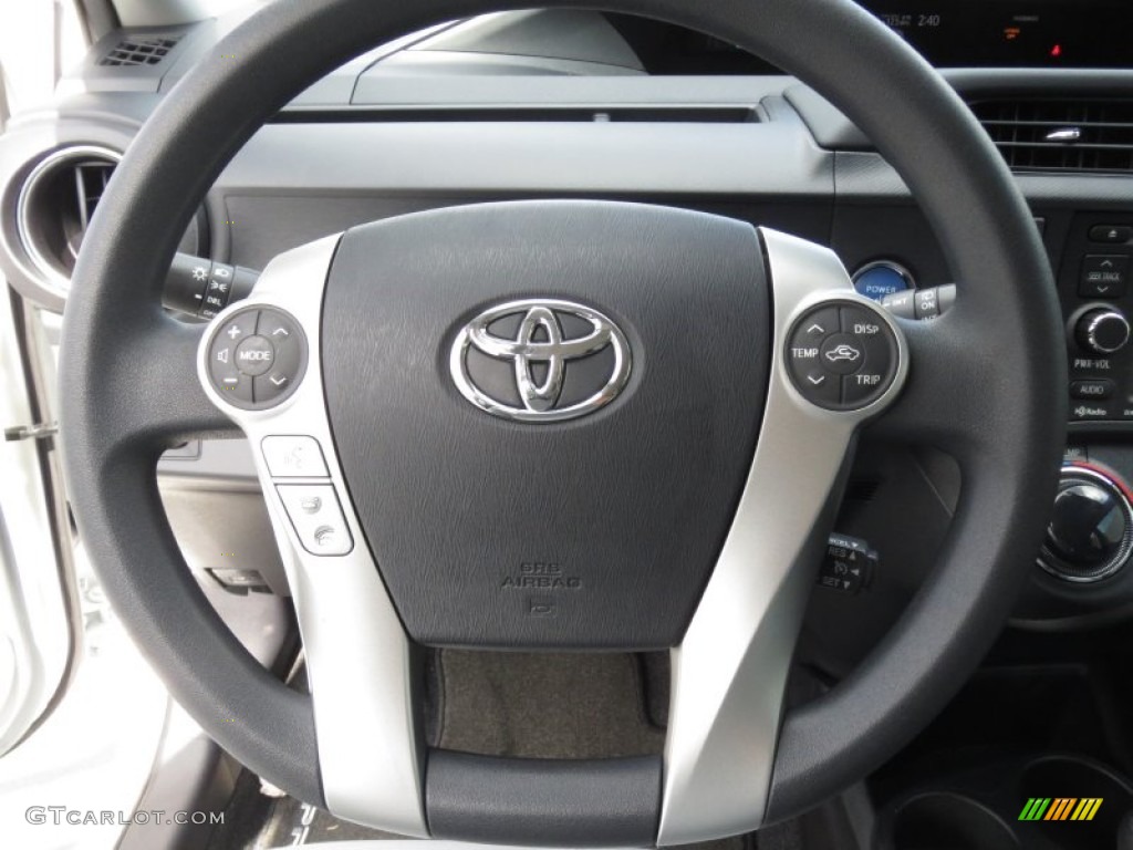 2012 Toyota Prius c Hybrid Four Gray Steering Wheel Photo #72365637