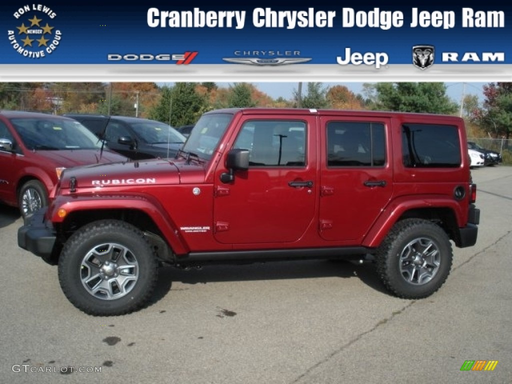 2013 Wrangler Unlimited Rubicon 4x4 - Deep Cherry Red Crystal Pearl / Black photo #1