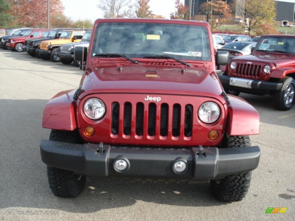 2013 Wrangler Unlimited Rubicon 4x4 - Deep Cherry Red Crystal Pearl / Black photo #3