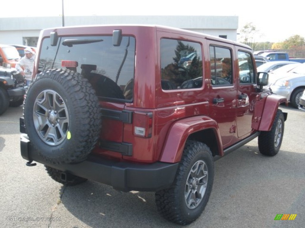 2013 Wrangler Unlimited Rubicon 4x4 - Deep Cherry Red Crystal Pearl / Black photo #6
