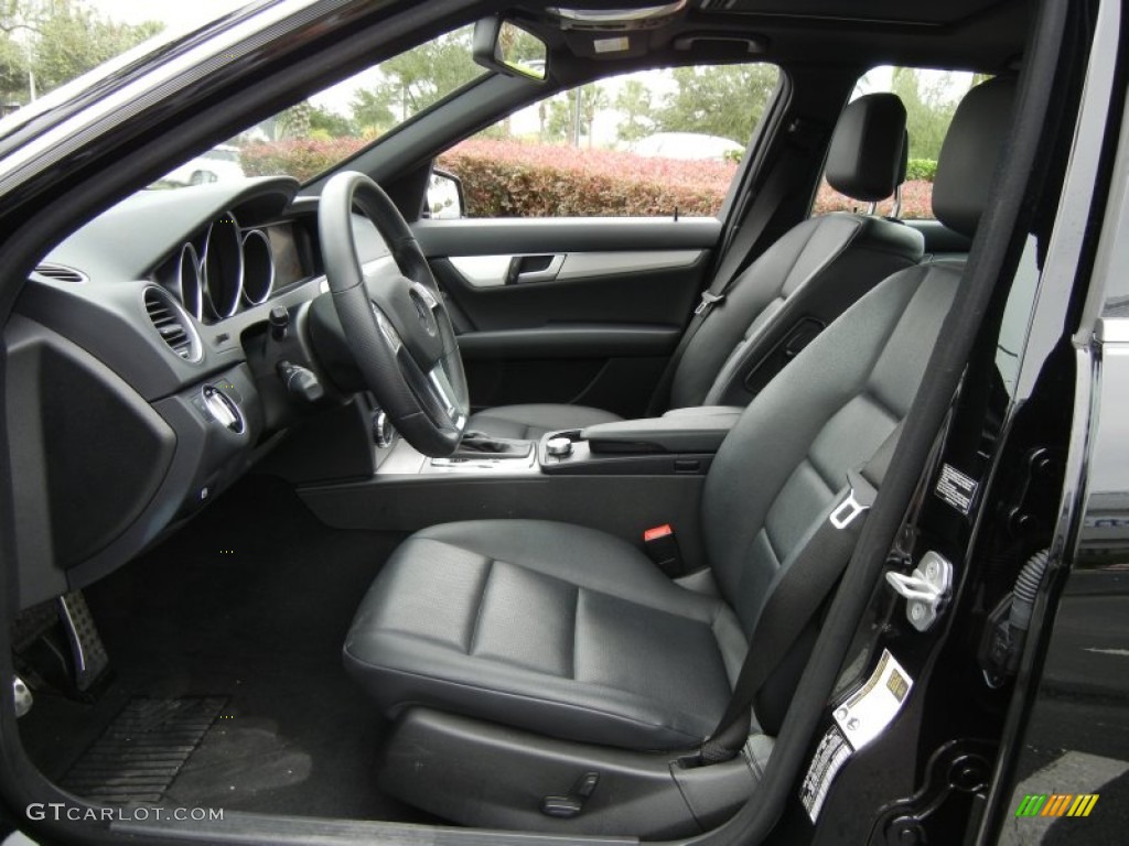 Black Interior 2012 Mercedes-Benz C 250 Sport Photo #72376612