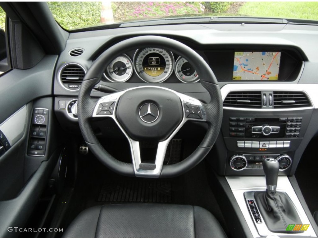 2012 Mercedes-Benz C 250 Sport Black Steering Wheel Photo #72376837