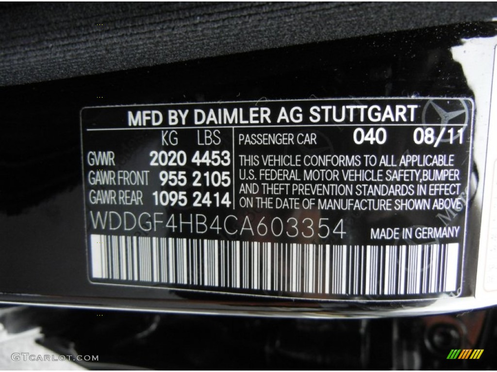 2012 C Color Code 040 for Black Photo #72377030
