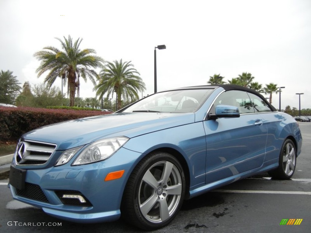 Quartz Blue Metallic 2011 Mercedes-Benz E 550 Cabriolet Exterior Photo #72377109