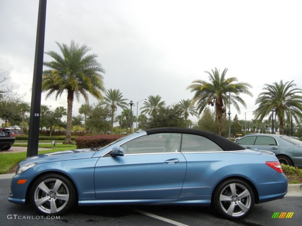 Quartz Blue Metallic 2011 Mercedes-Benz E 550 Cabriolet Exterior Photo #72377130