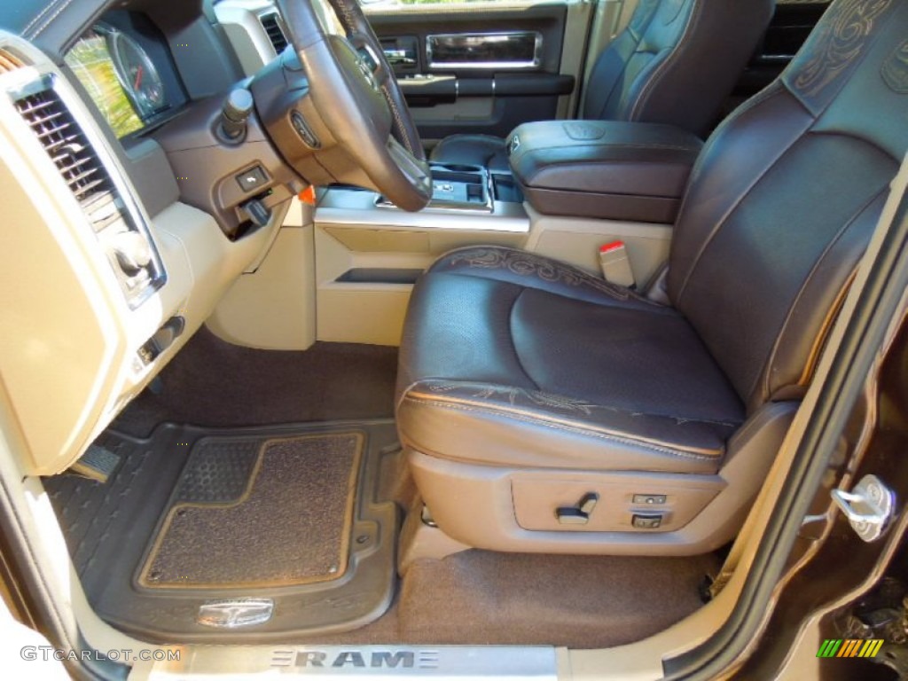 2011 Ram 1500 Laramie Longhorn Crew Cab 4x4 - Rugged Brown Pearl / Light Pebble Beige/Bark Brown photo #8