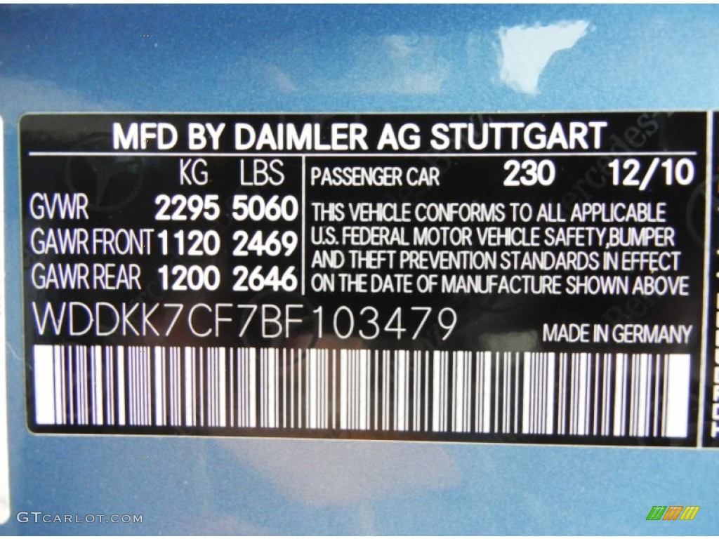 2011 E Color Code 230 for Quartz Blue Metallic Photo #72377806