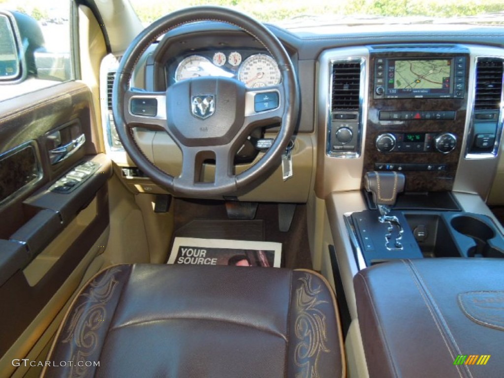 2011 Ram 1500 Laramie Longhorn Crew Cab 4x4 - Rugged Brown Pearl / Light Pebble Beige/Bark Brown photo #22