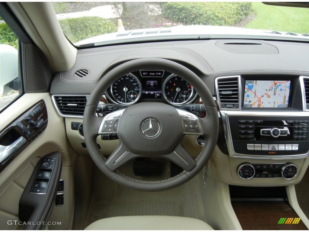 2013 Mercedes-Benz GL 450 4Matic Almond Beige Steering Wheel Photo #72379957
