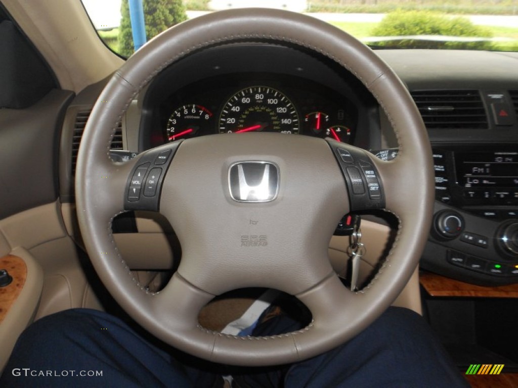 2005 Honda Accord EX-L Sedan Ivory Steering Wheel Photo #72380049