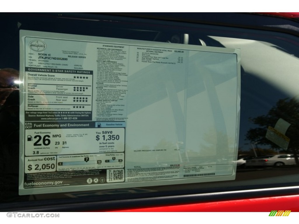 2013 Scion tC Release Series 8.0 Window Sticker Photos