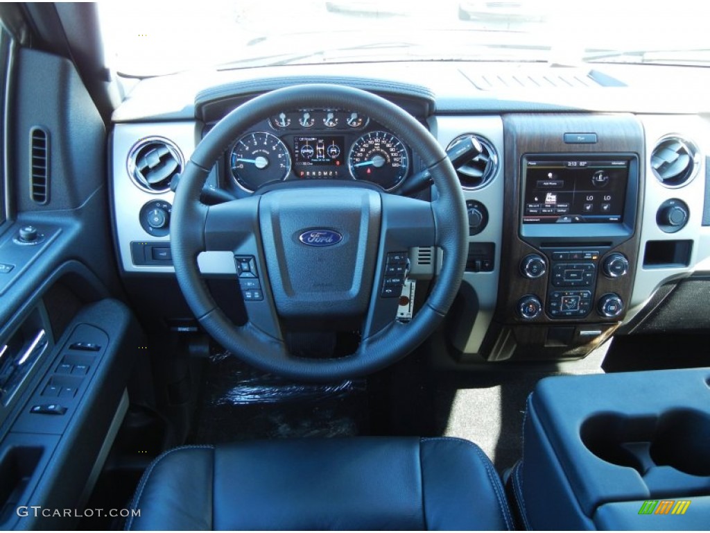 2013 Ford F150 Lariat SuperCab Black Dashboard Photo #72381126