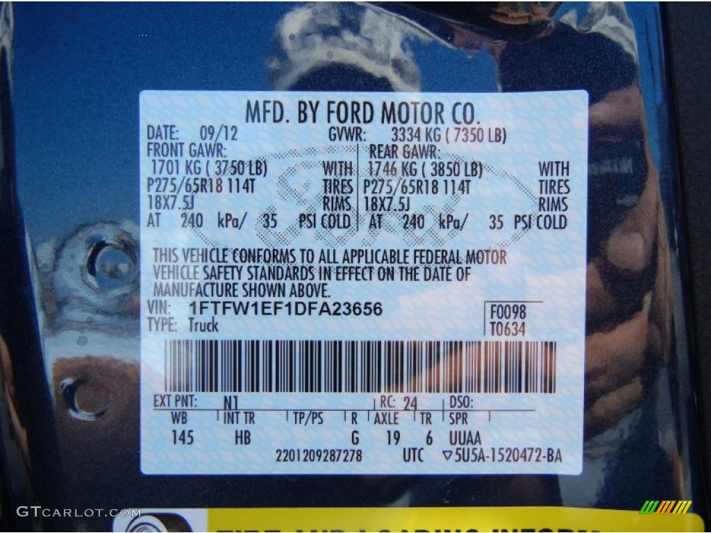 2013 F150 Color Code N1 for Blue Jeans Metallic Photo #72383112