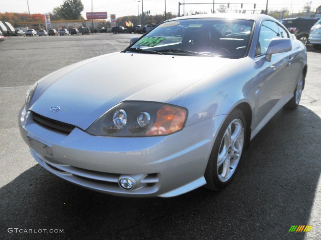 2003 Tiburon GT V6 - Super Silver / Black photo #3