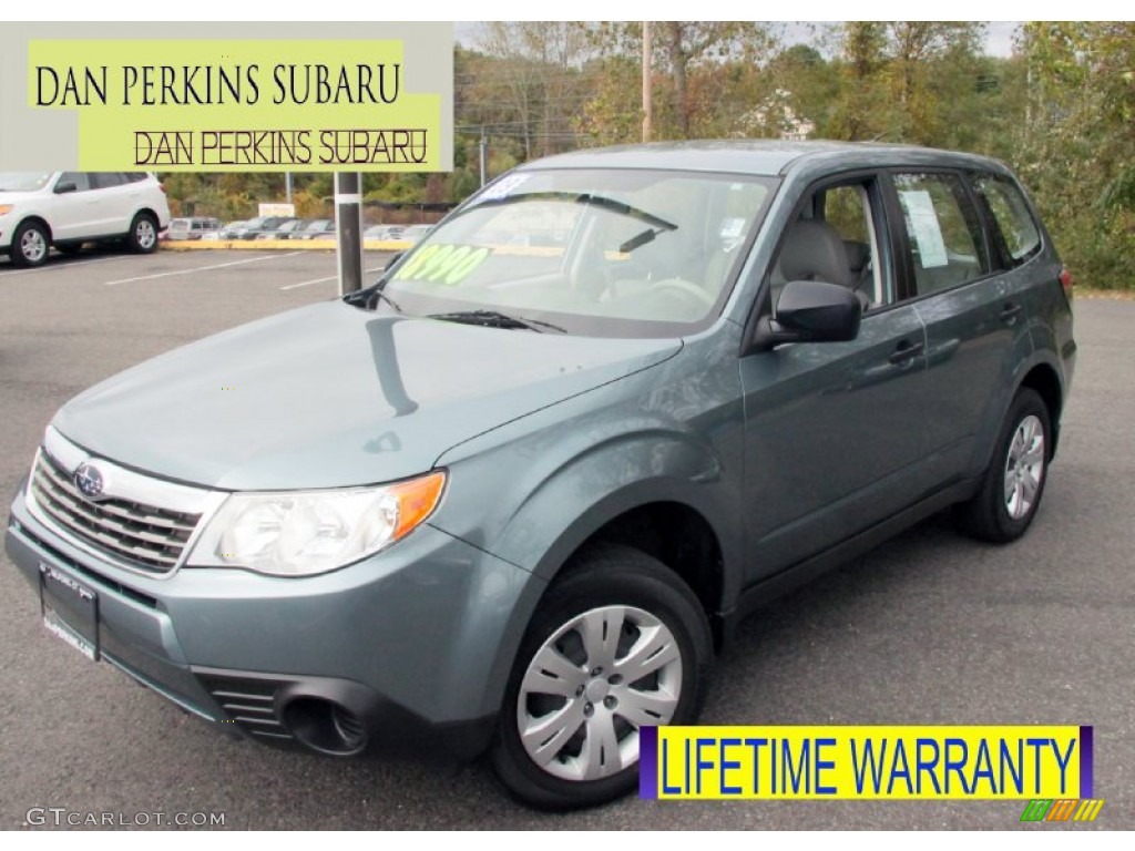 2009 Forester 2.5 X - Sage Green Metallic / Platinum photo #1