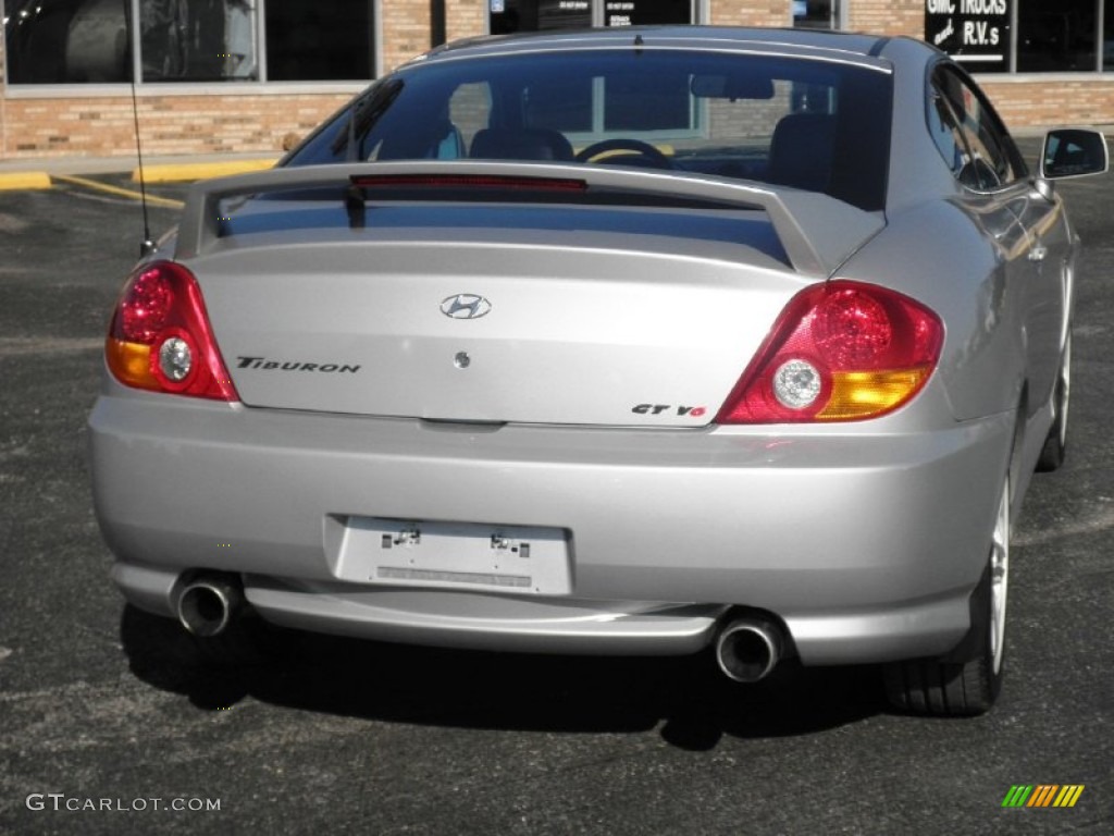 2003 Tiburon GT V6 - Super Silver / Black photo #22