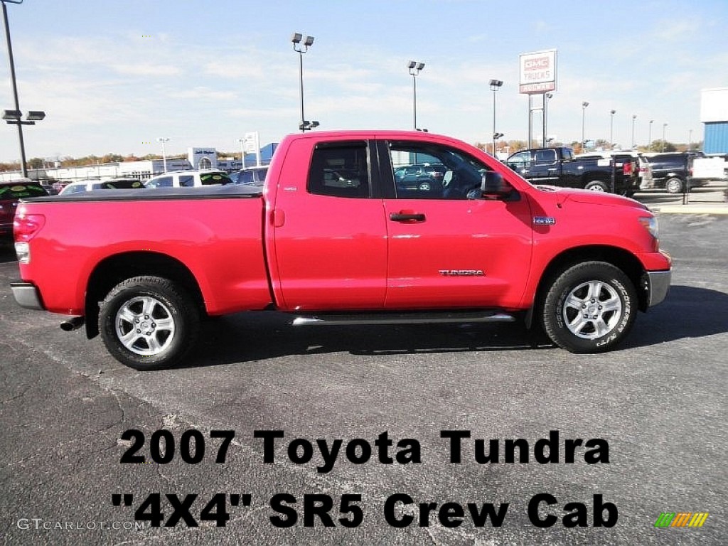 2007 Tundra SR5 Double Cab 4x4 - Radiant Red / Graphite Gray photo #1
