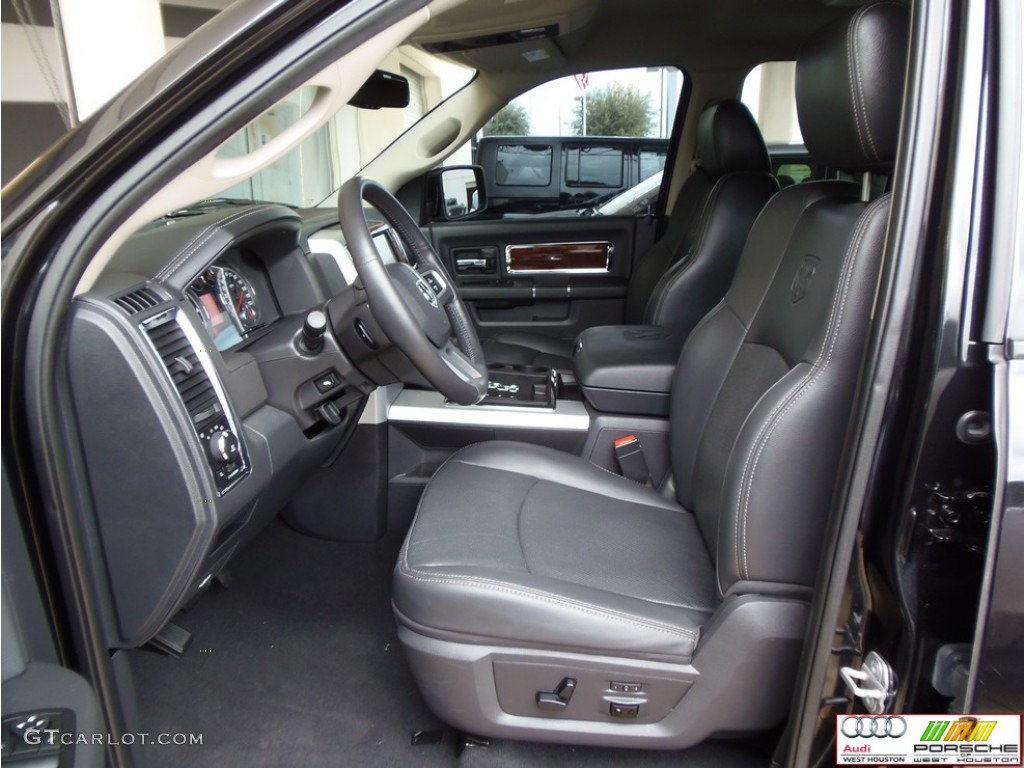 2009 Ram 1500 Laramie Quad Cab - Brilliant Black Crystal Pearl / Dark Slate Gray photo #6