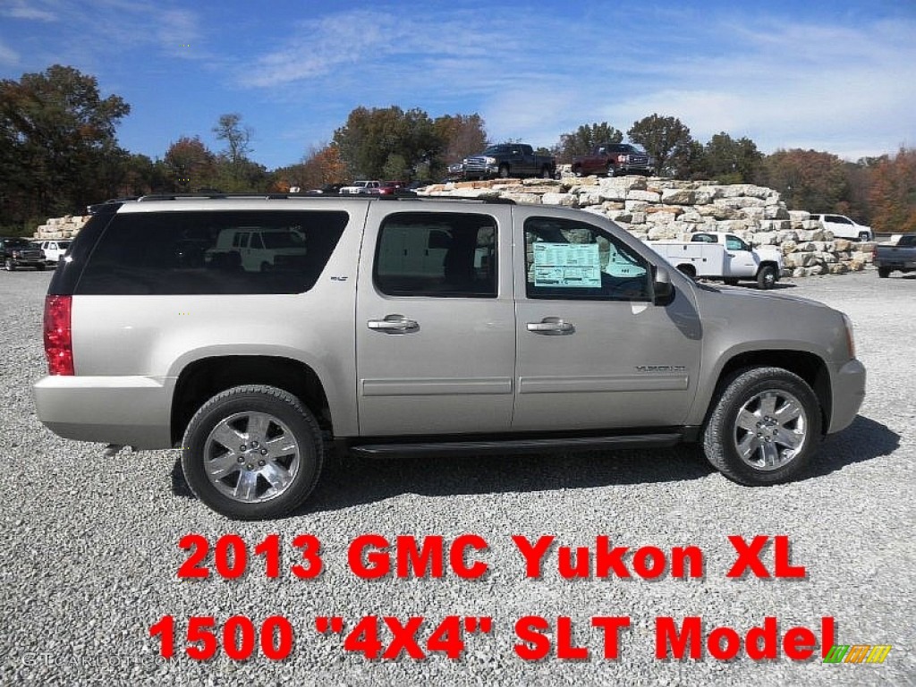 2013 Yukon XL SLT 4x4 - Champagne Silver Metallic / Ebony photo #1