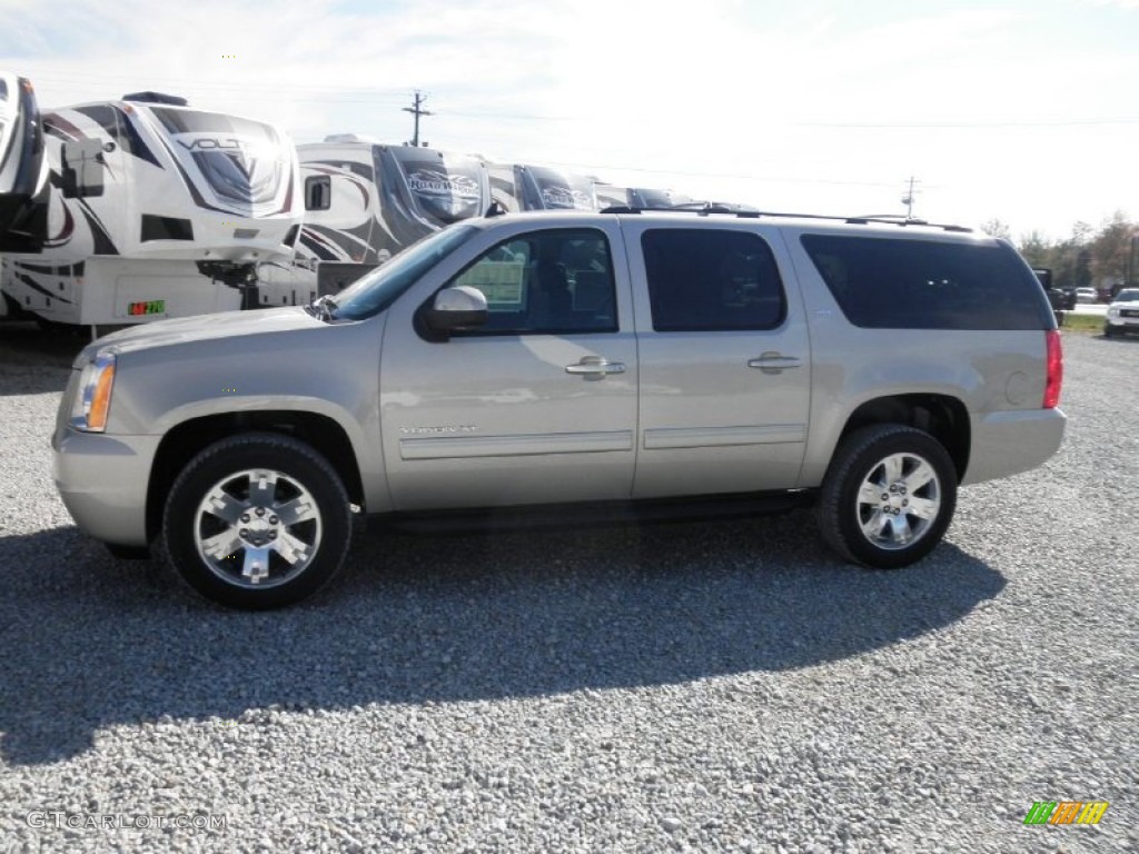 2013 Yukon XL SLT 4x4 - Champagne Silver Metallic / Ebony photo #4