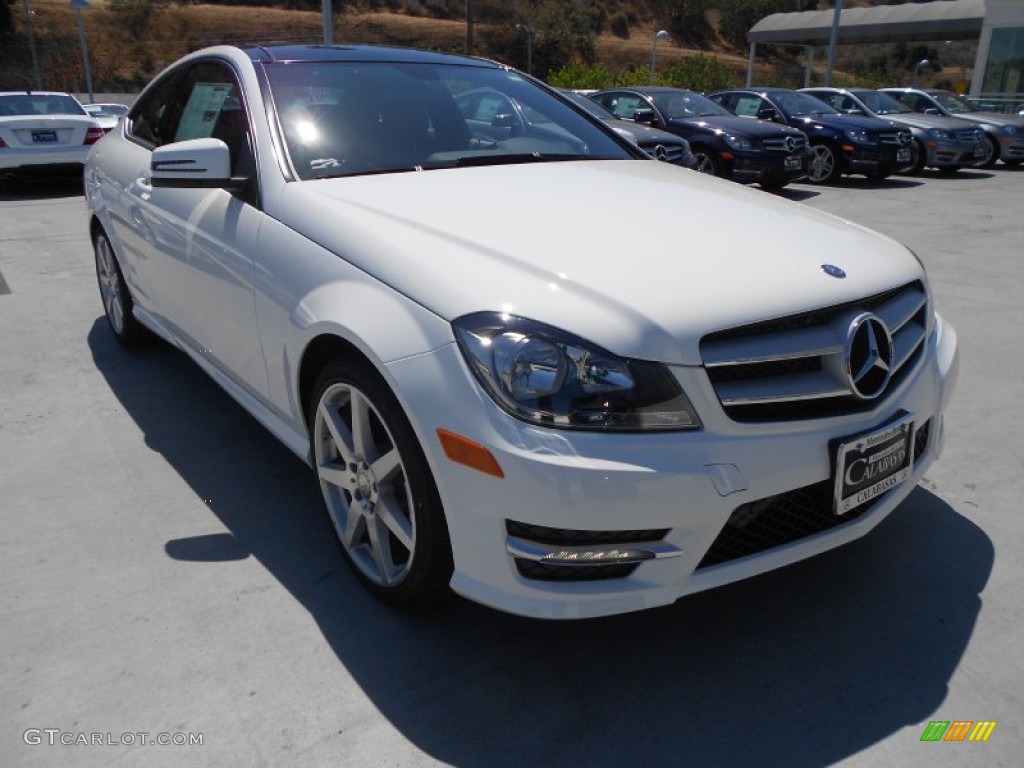 2013 C 250 Coupe - Polar White / Almond/Mocha photo #1