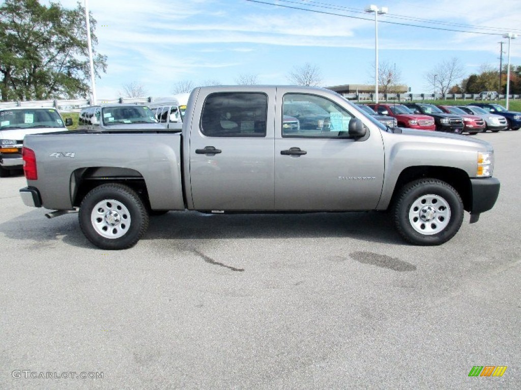 2012 Silverado 1500 Work Truck Crew Cab 4x4 - Graystone Metallic / Dark Titanium photo #3