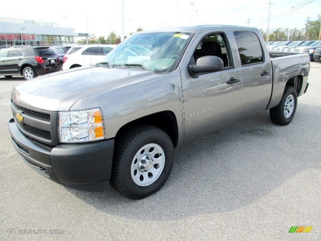 2012 Silverado 1500 Work Truck Crew Cab 4x4 - Graystone Metallic / Dark Titanium photo #9