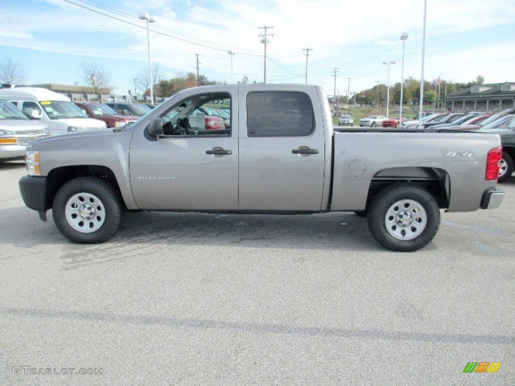 2012 Silverado 1500 Work Truck Crew Cab 4x4 - Graystone Metallic / Dark Titanium photo #11