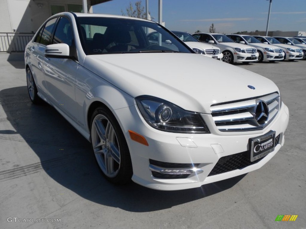 2013 C 250 Sport - Diamond White Metallic / Black photo #1