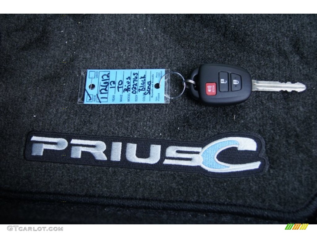 2012 Prius c Hybrid One - Black Sand Pearl / Gray photo #34